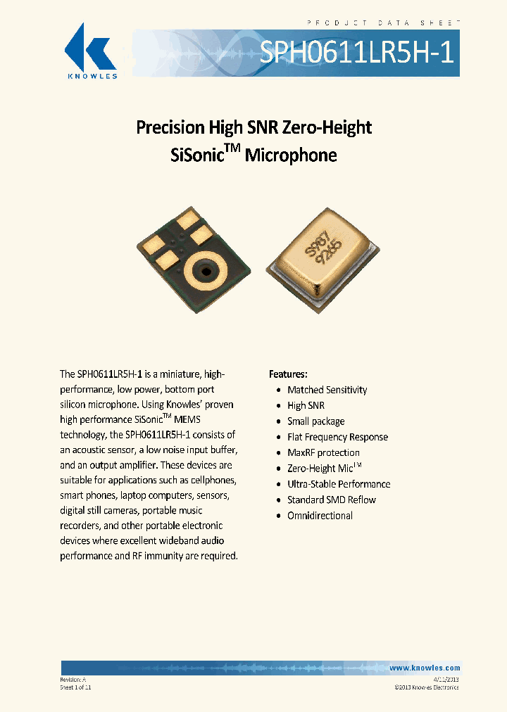 SPH0611LR5H-1_7243932.PDF Datasheet