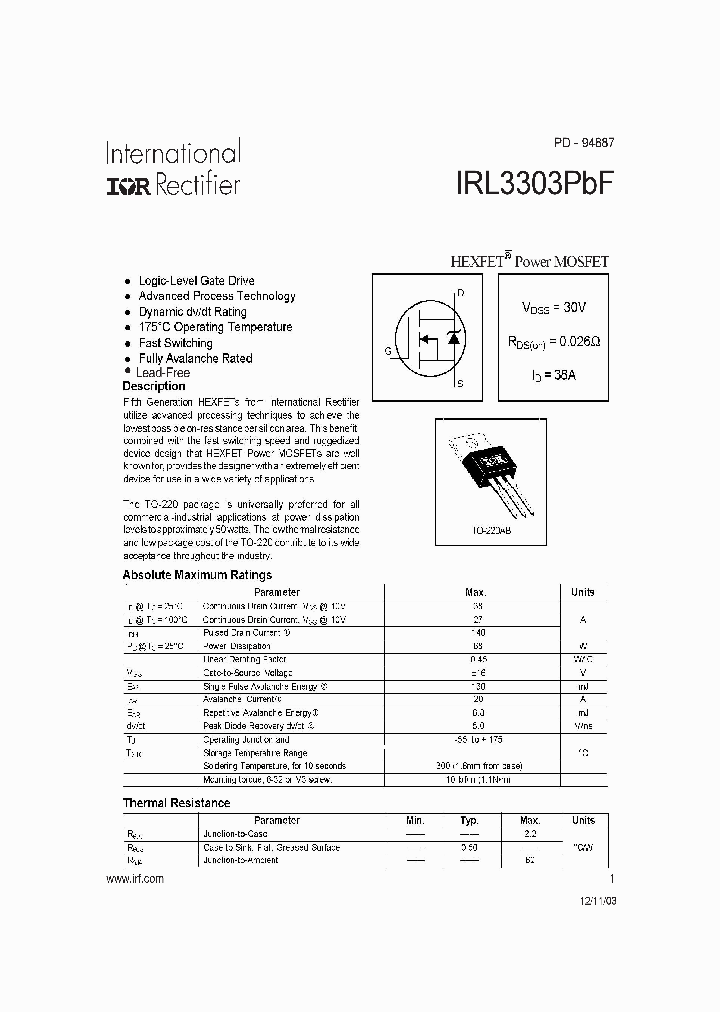 IRL3303PBF_7246321.PDF Datasheet