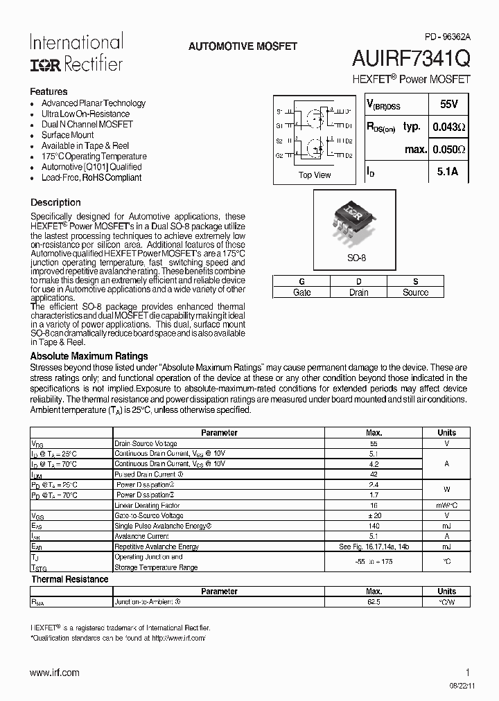 AUIRF7341QTR_7279725.PDF Datasheet