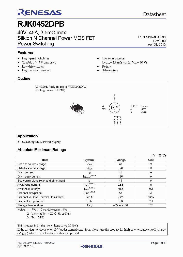 RJK0452DPB13_7291387.PDF Datasheet