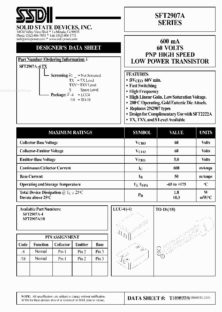 SFT2907A_7302043.PDF Datasheet
