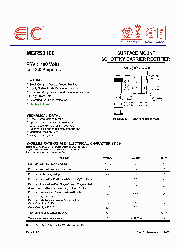 MBRS3100_7306271.PDF Datasheet