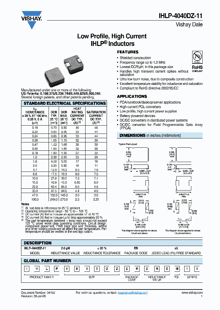 IHLP-4040DZ-ER101M11_7307009.PDF Datasheet