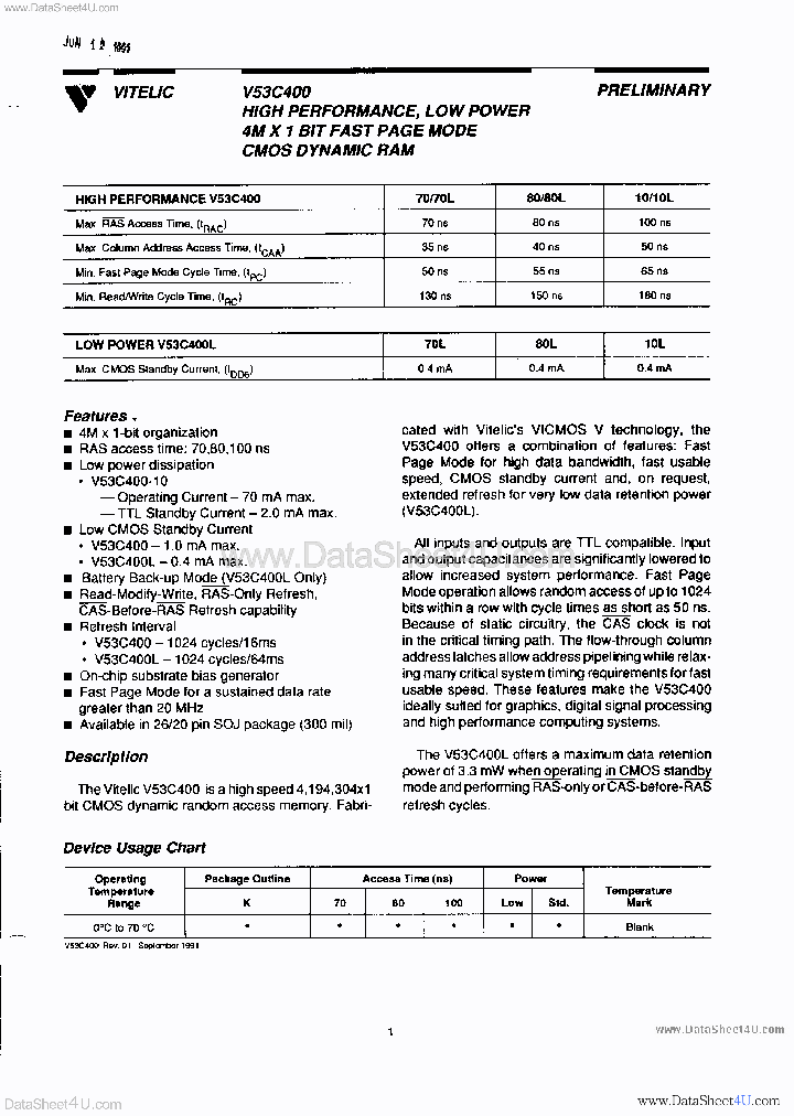 V53C400_7310120.PDF Datasheet
