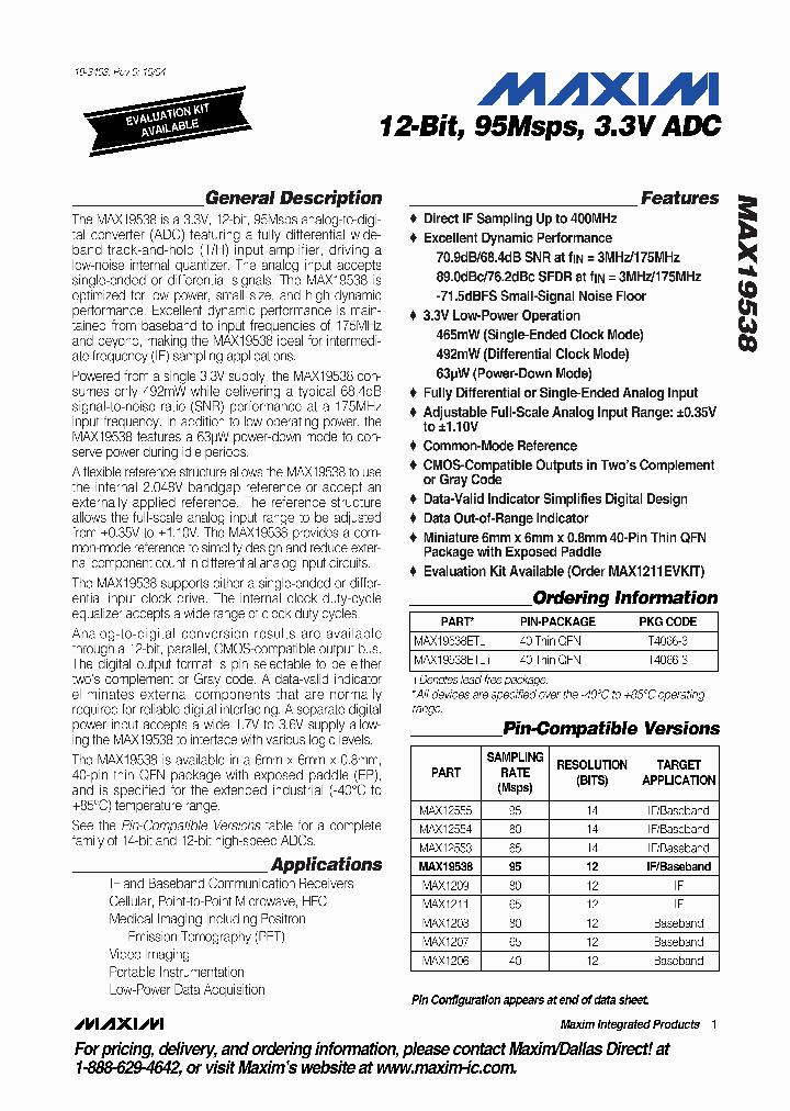 MAX19538ETL_7316412.PDF Datasheet