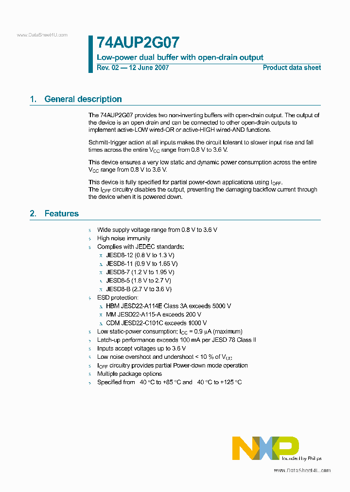 74AUP2G07_7330151.PDF Datasheet