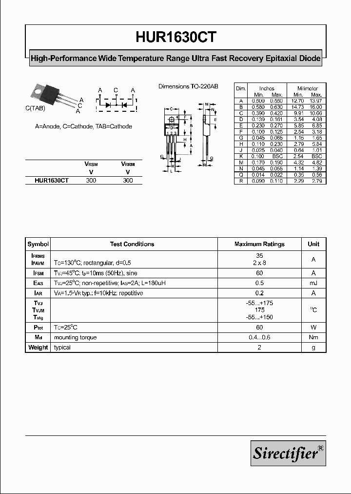 HUR1630CT_7340651.PDF Datasheet