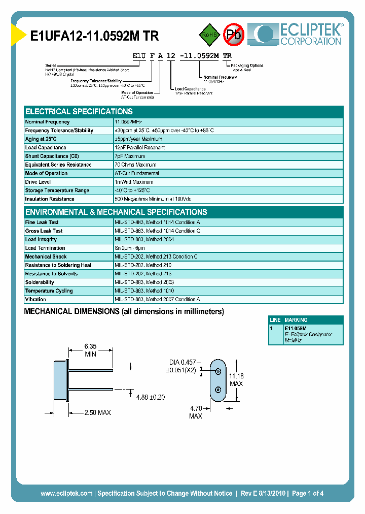 ECLIPTEKCORP-E1UFA12-110592MTR_7347565.PDF Datasheet