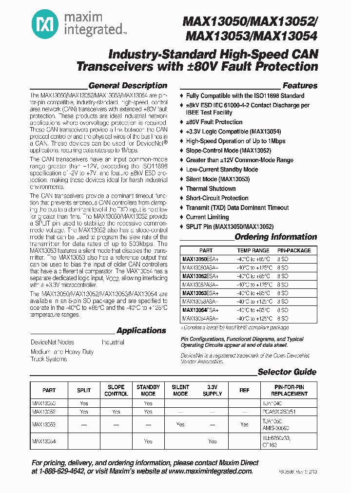 MAX13050ASA_7367757.PDF Datasheet