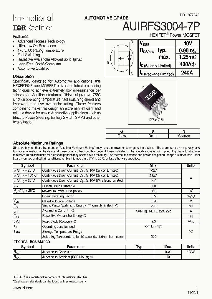 AUIRFS3004-7TRL_7392543.PDF Datasheet