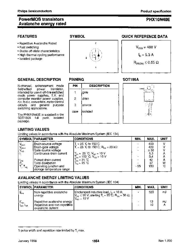 NXPSEMICONDUCTORS-PHX10N40E127_7394813.PDF Datasheet