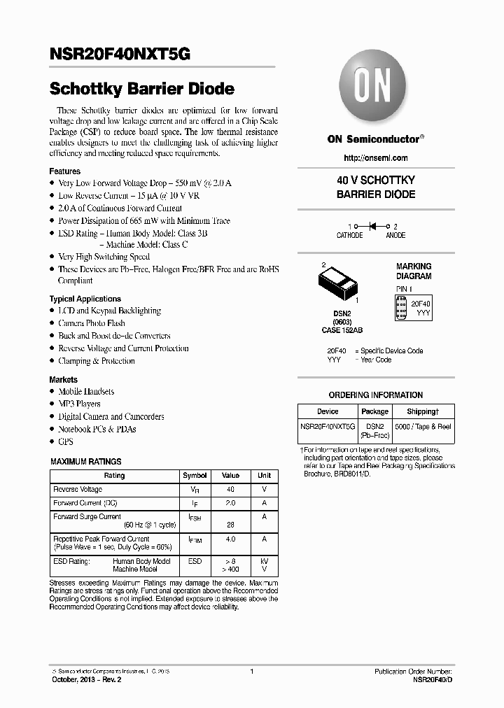 NSR20F40NXT5G_7399477.PDF Datasheet