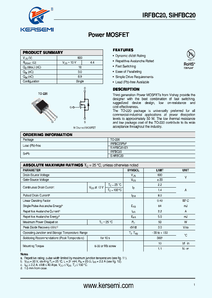 IRFBC20_7409411.PDF Datasheet