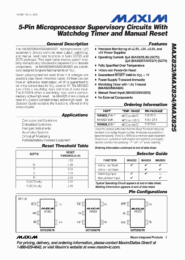 MAX825ZEXK_7423191.PDF Datasheet