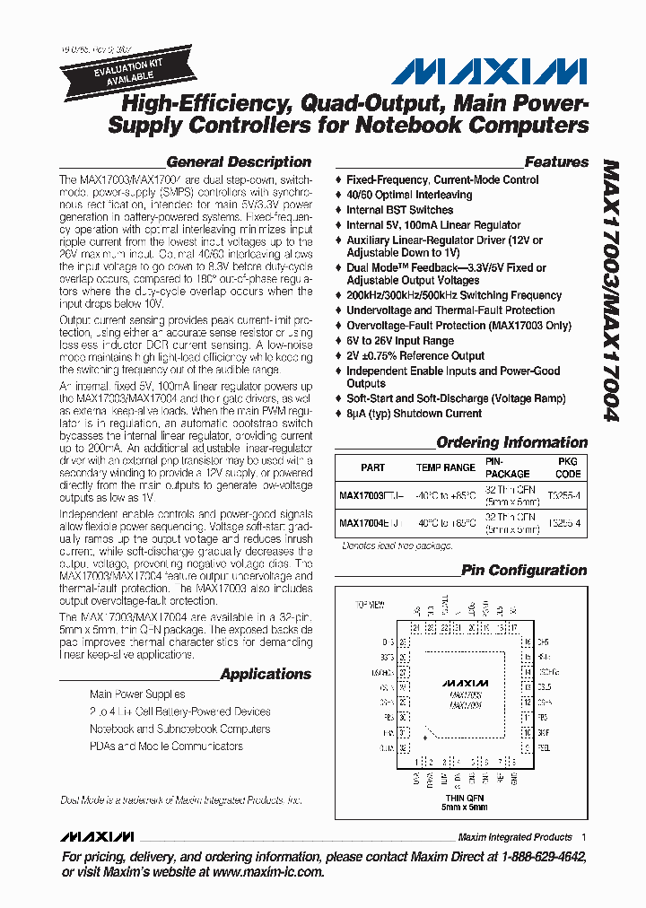 MAX17003ETJ_7464166.PDF Datasheet