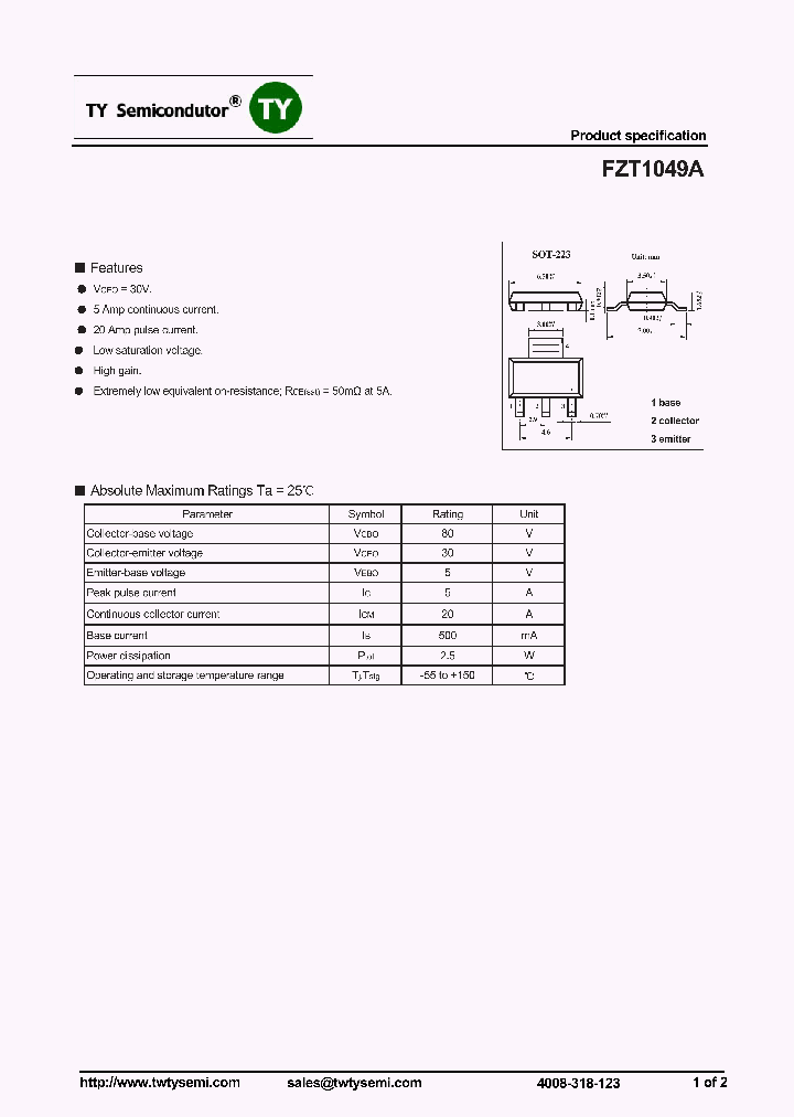 FZT1049A_7465120.PDF Datasheet