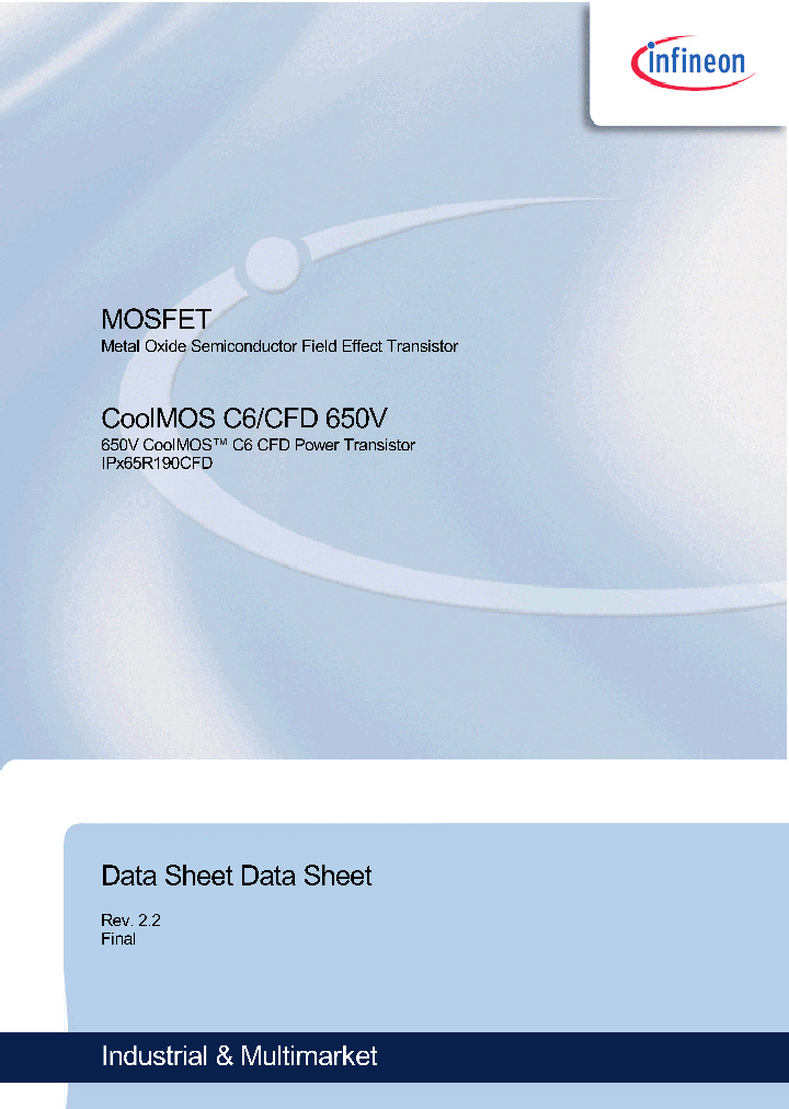 IPA65R190CFD_7468860.PDF Datasheet