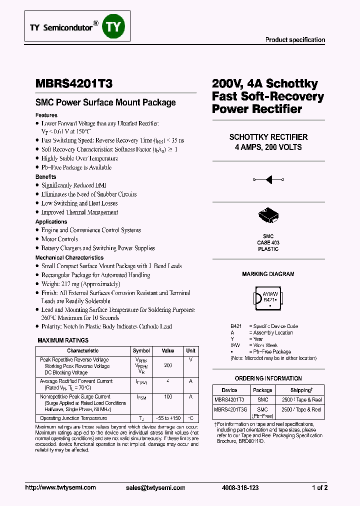 MBRS4201T3_7499658.PDF Datasheet