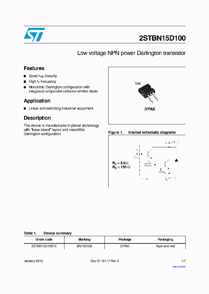 2STBN15D100T4_7499886.PDF Datasheet