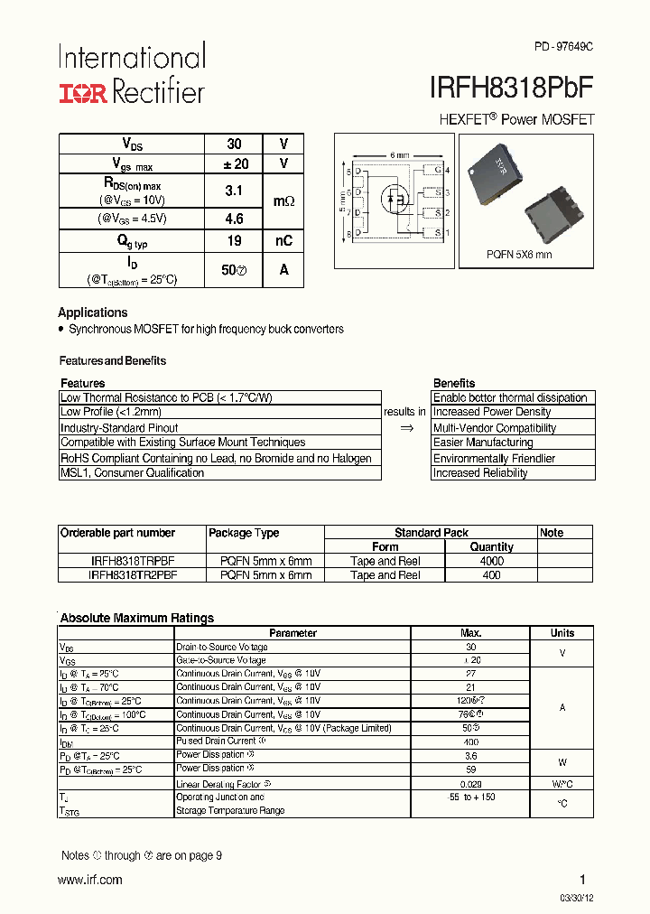 IRFH8318TRPBF_7500472.PDF Datasheet