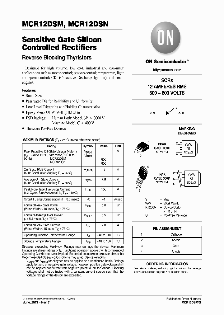 MCR12DSN-1G_7503284.PDF Datasheet