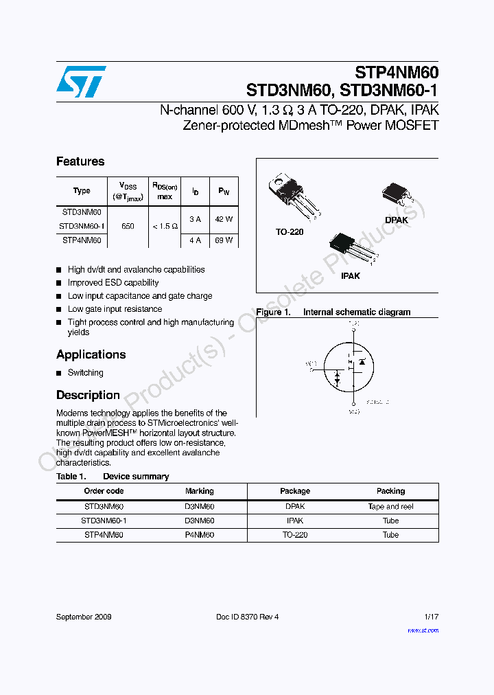 STD3NM60T4_7504183.PDF Datasheet