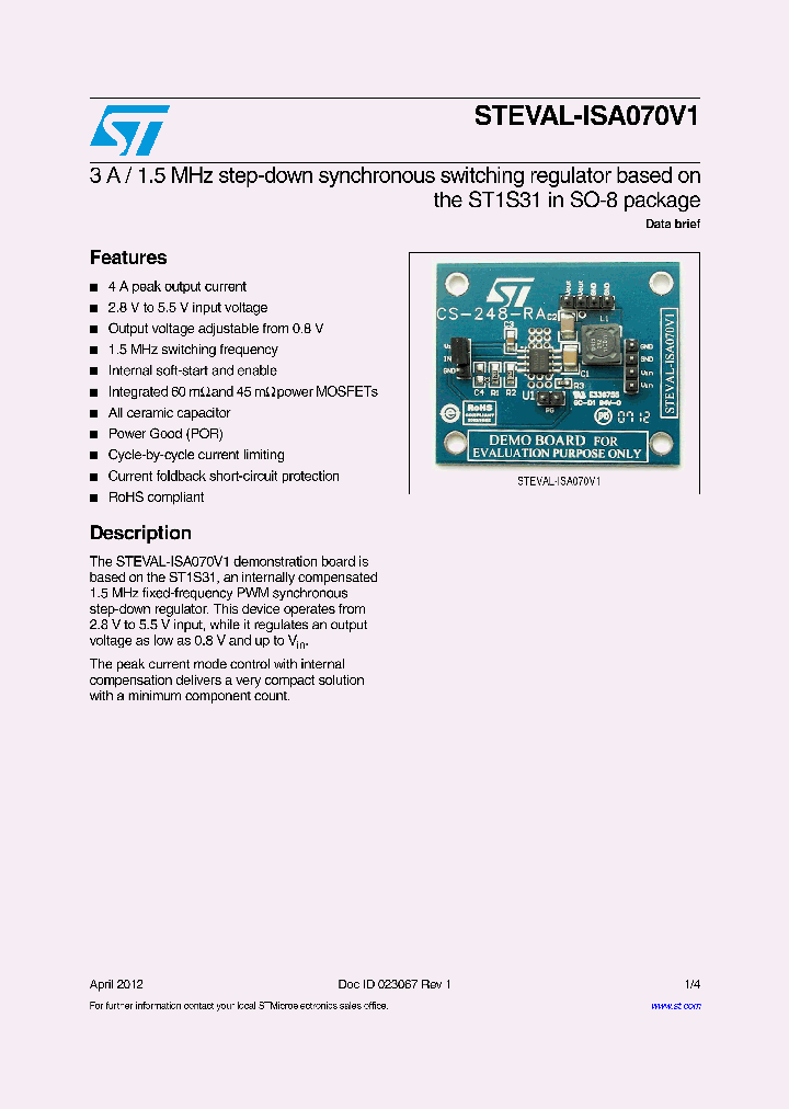 STEVAL-ISA070V1_7506413.PDF Datasheet