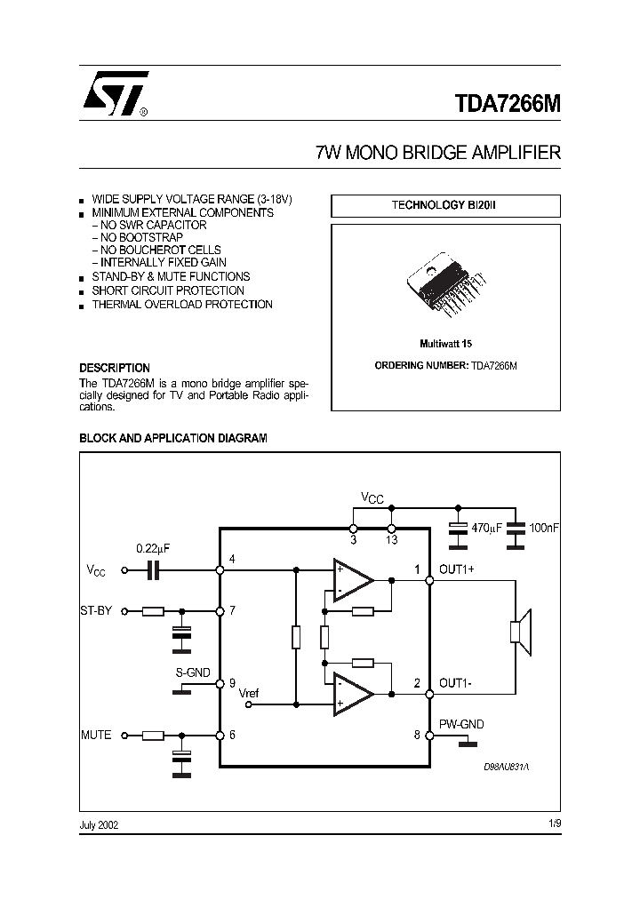 TDA7266M_7507675.PDF Datasheet