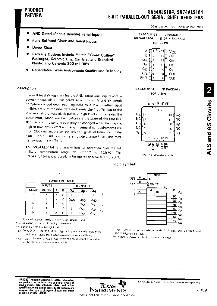 TEXASINSTRUMENTSINC-SN54ALS164J_7509368.PDF Datasheet