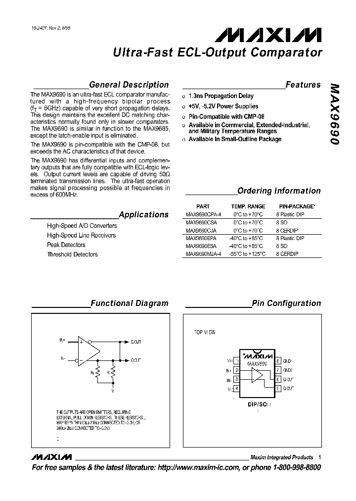 MAX9690_7521318.PDF Datasheet