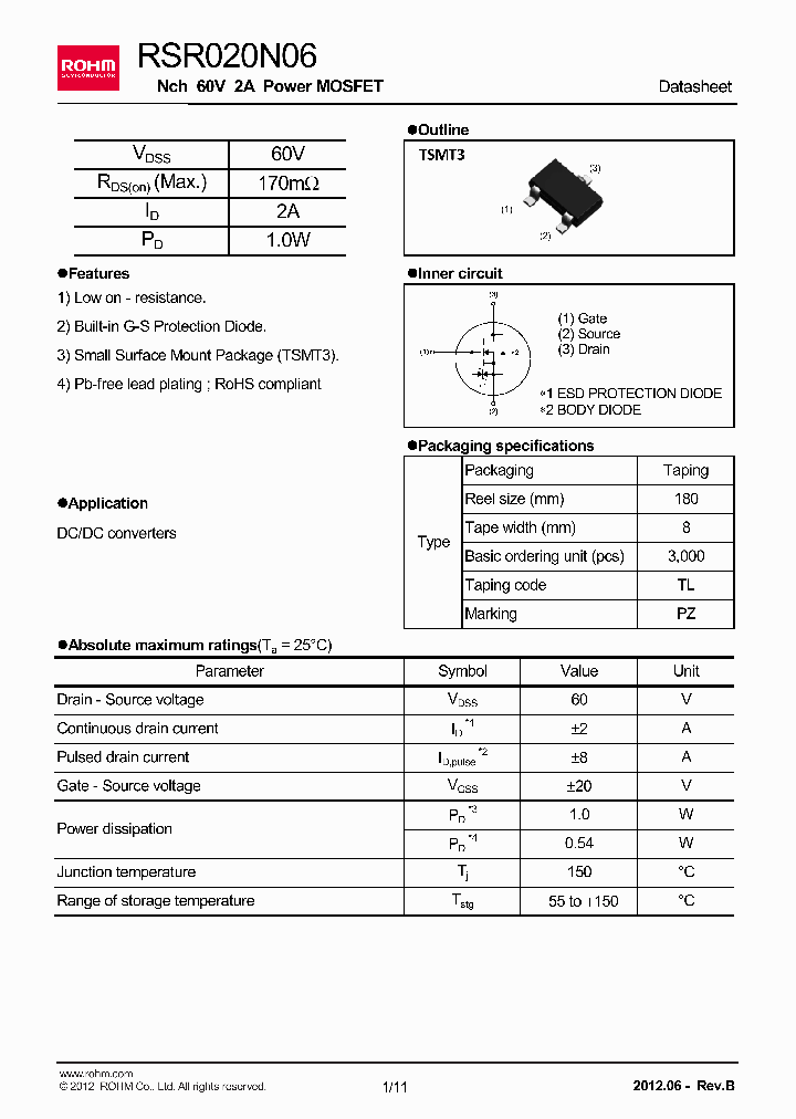 RSR020N06_7525525.PDF Datasheet