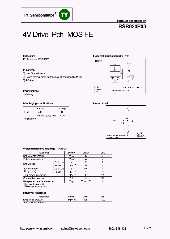 RSR020P03_7525529.PDF Datasheet