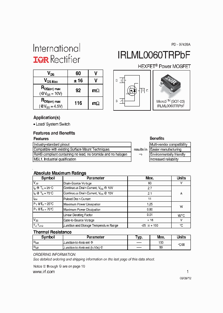 IRLML0060PBF_7525935.PDF Datasheet