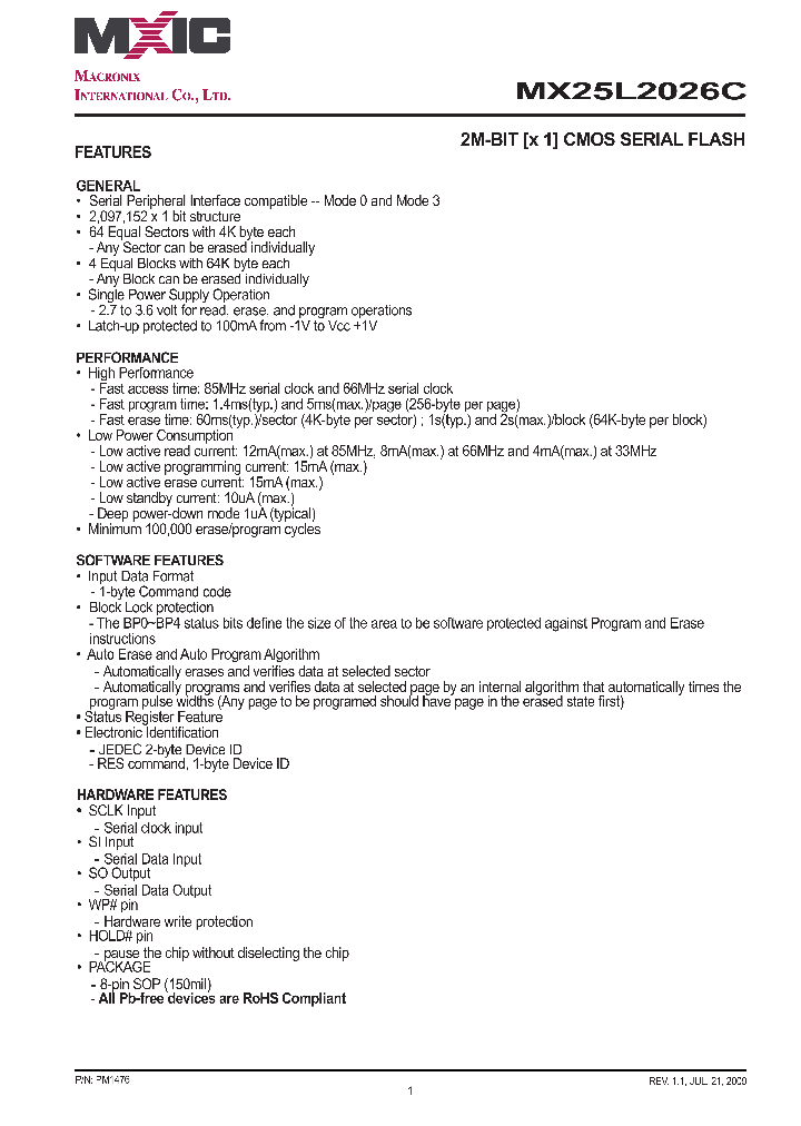 MX25L2026C_7527501.PDF Datasheet