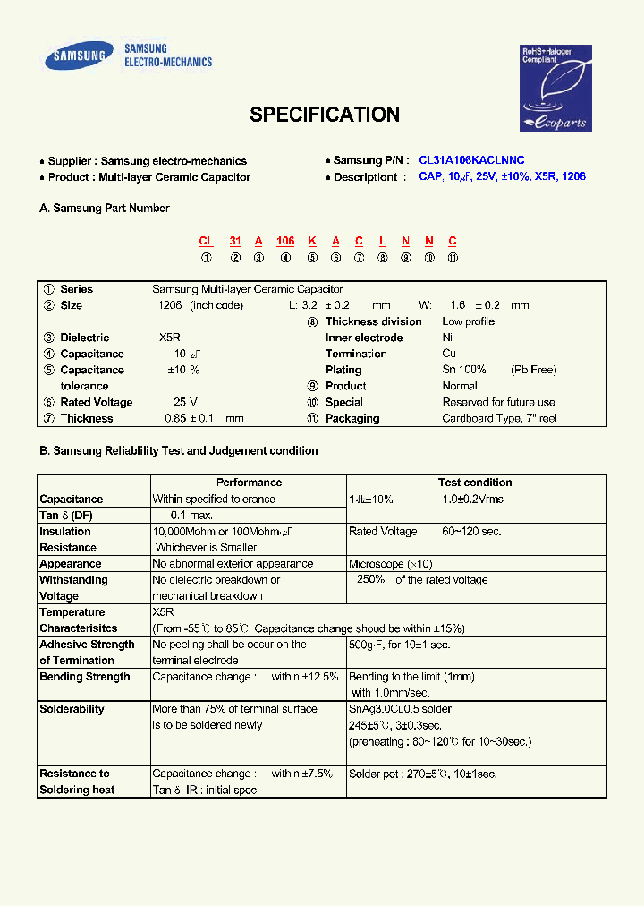 CL31A106KACLNNC_7534165.PDF Datasheet