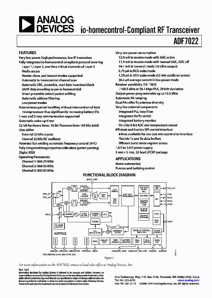 ADF7022BCPZ_7540193.PDF Datasheet