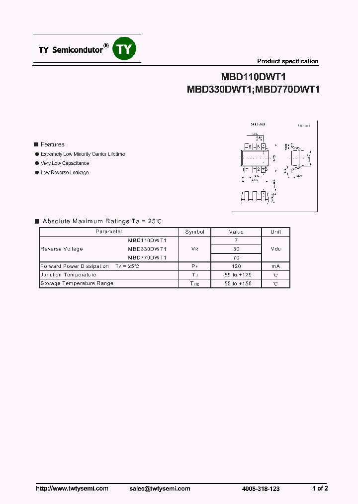 MBD110DWT1_7545303.PDF Datasheet