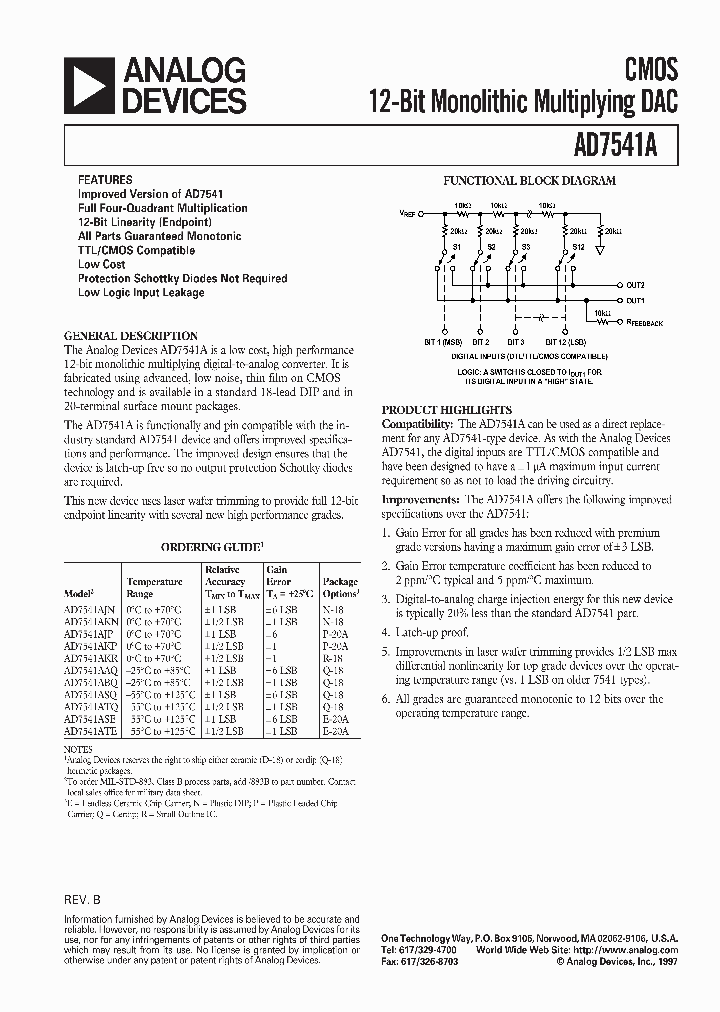 AD7541AJPZ_7557206.PDF Datasheet