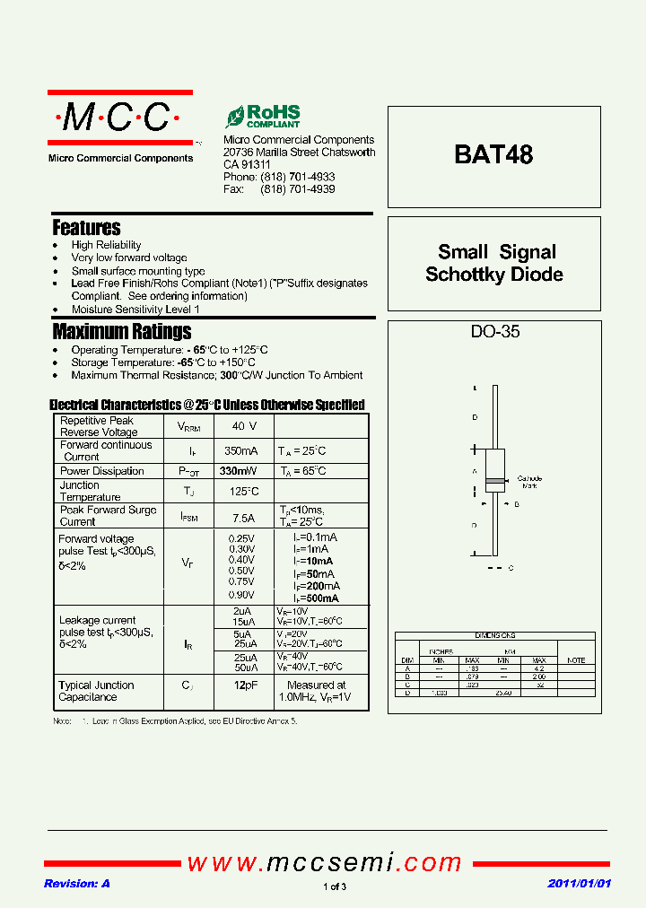 BAT48-TP_7564272.PDF Datasheet
