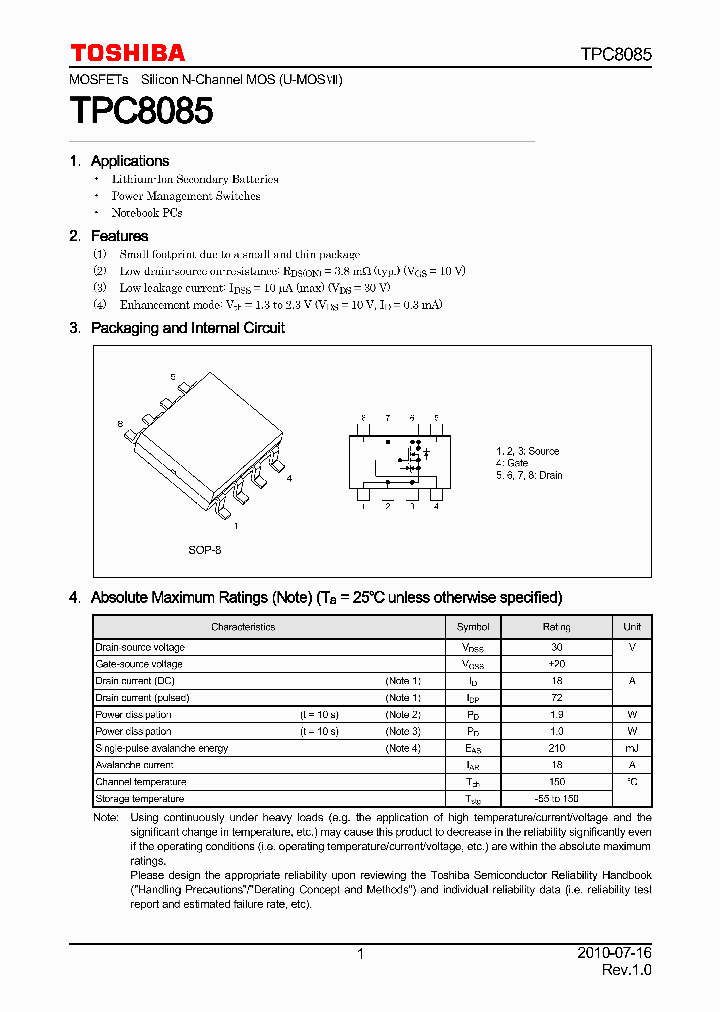 TPC8085_7575322.PDF Datasheet