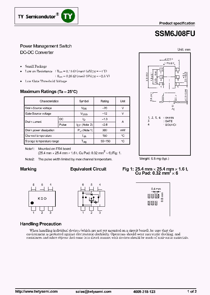 SSM6J08FU_7588468.PDF Datasheet