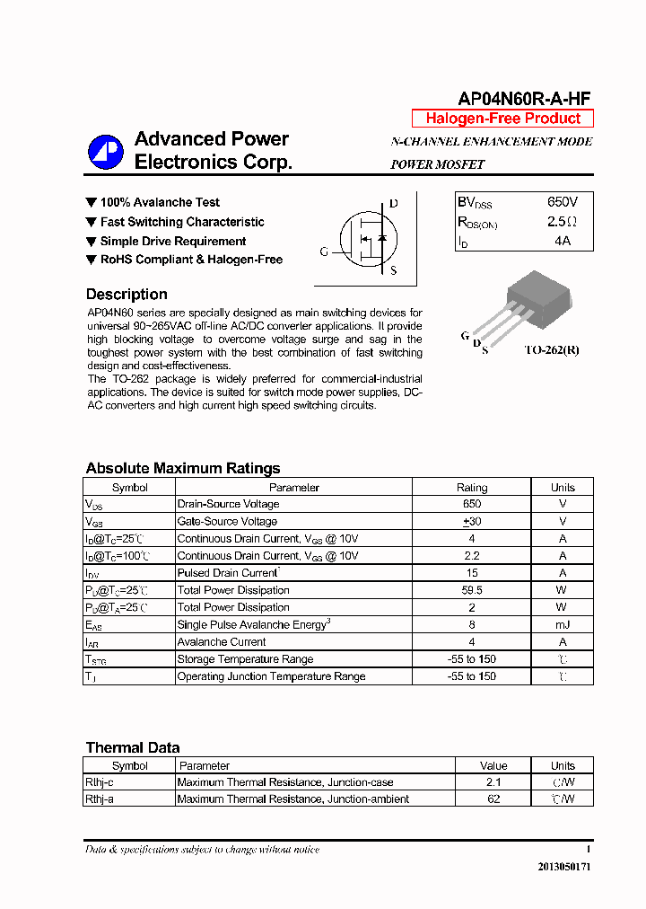 AP04N60R-A-HF_7589888.PDF Datasheet