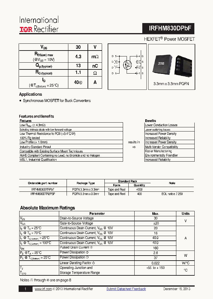 IRFHM830DPBF_7606784.PDF Datasheet