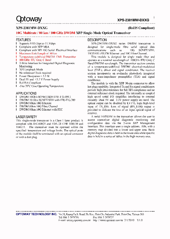 XPS-2381MW-D38G_7609980.PDF Datasheet