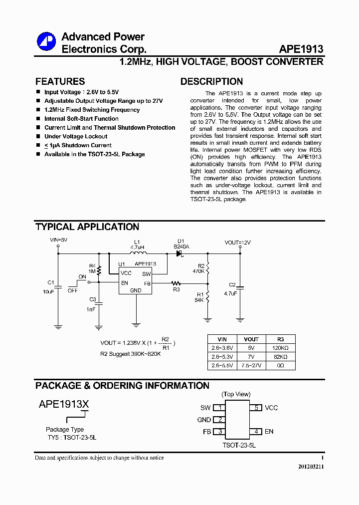 APE1913TY5_7617520.PDF Datasheet