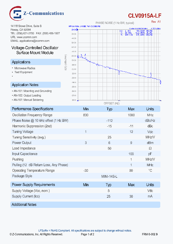 CLV0915A-LF_7642528.PDF Datasheet