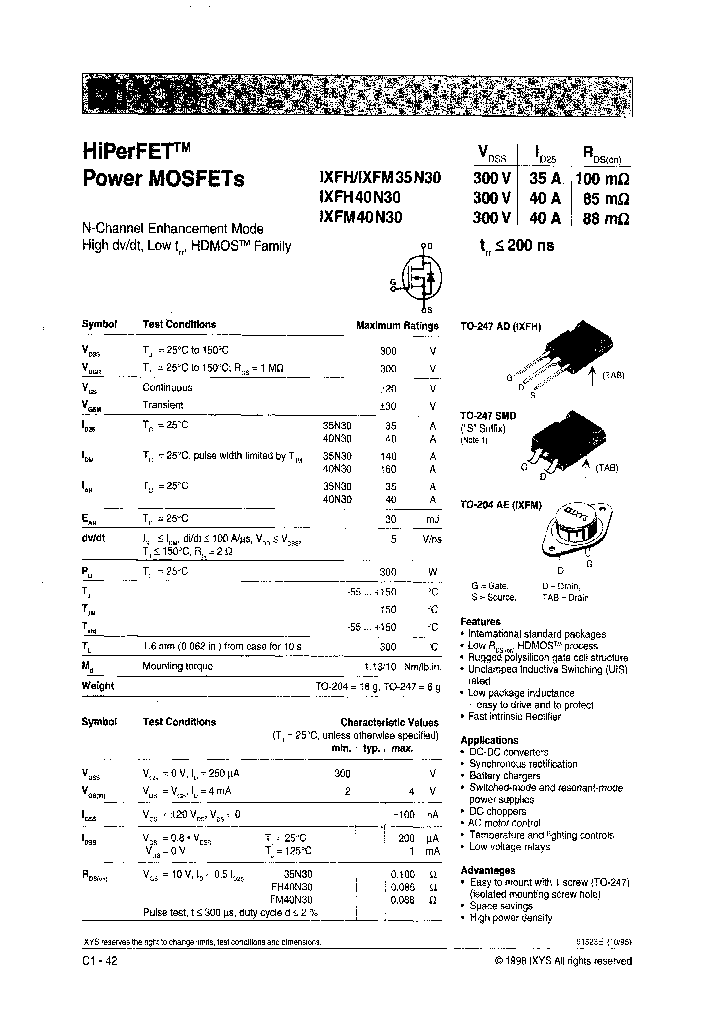 IXFH40N30S_7644245.PDF Datasheet