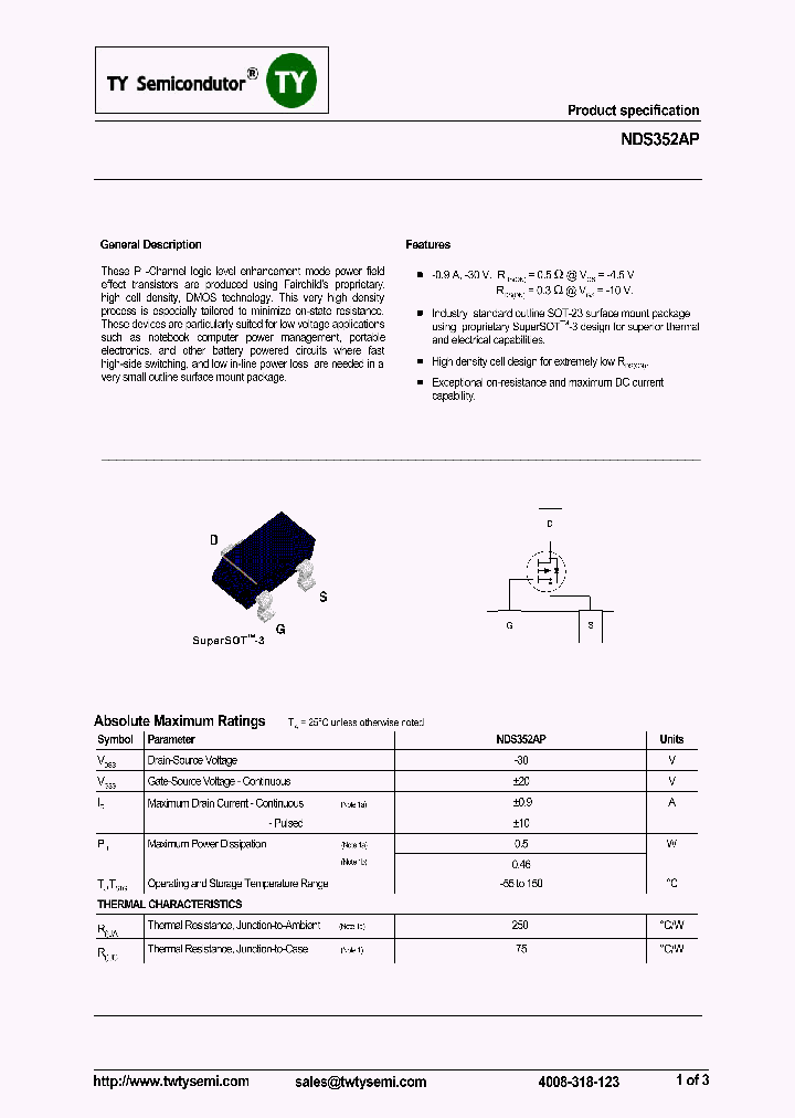 NDS352AP_7653669.PDF Datasheet