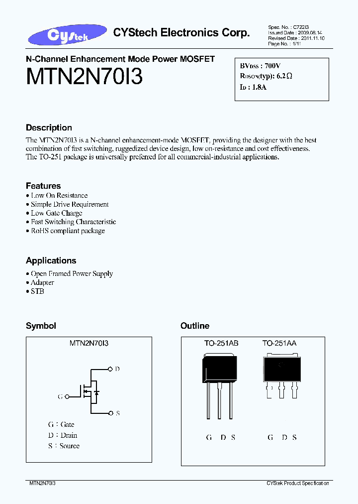 MTN2N70I3_7663268.PDF Datasheet