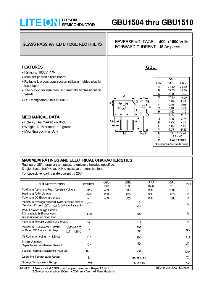 GBU1510_7667428.PDF Datasheet